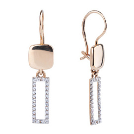Серьги подвесные 017192-1102 золото