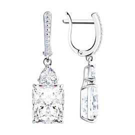 Серьги подвесные 94022206 серебро