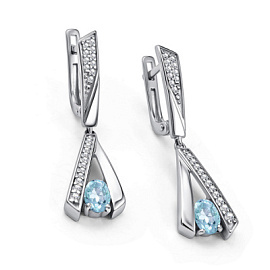 Серьги подвесные 02-4723.00ТБ-00 серебро