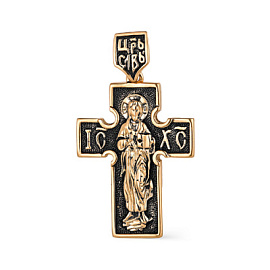 Крест христианский Кр107-1132 золото Господь Иисус  Христос