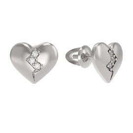 Серьги пусеты 1038982-01110 серебро Сердце
