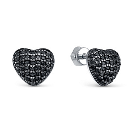 Серьги пусеты с210856.0010.01 серебро Сердце