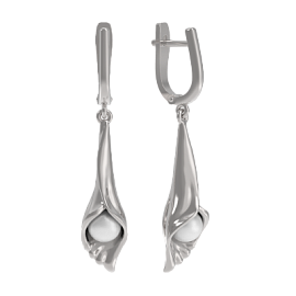 Серьги подвесные 1038962-01250-2S серебро Цветок