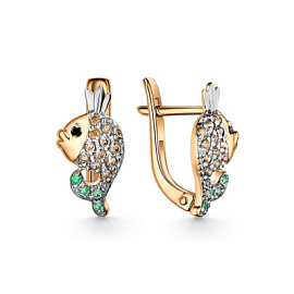 Серьги С639-414М10 серебро Золотая рыбка