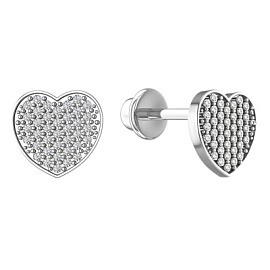 Серьги пусеты 6001162-00775 серебро Сердце